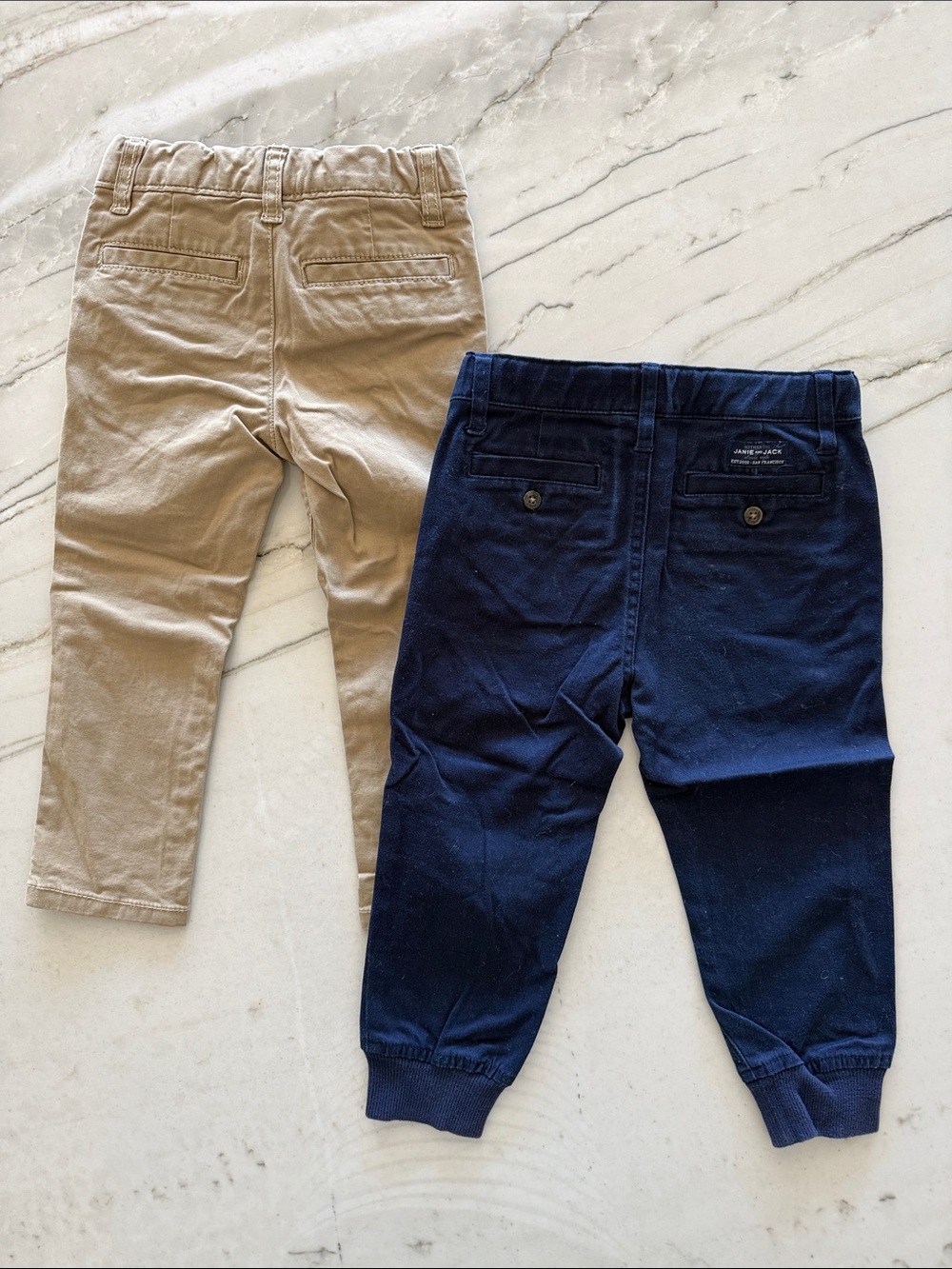 Janie and Jack Boy’s Navy Chino Joggers and Carter’s Tab Chinos